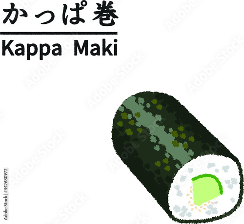 かっぱ巻き寿司のイラスト