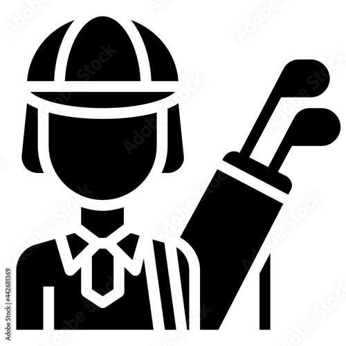 Golf Elements_Golf caddy glyph icon,linear,outline,graphic,illustration