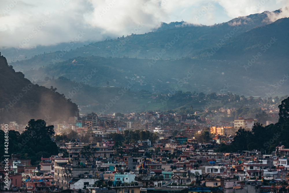 Kathmandu, Nepal Aerial view panoramic.