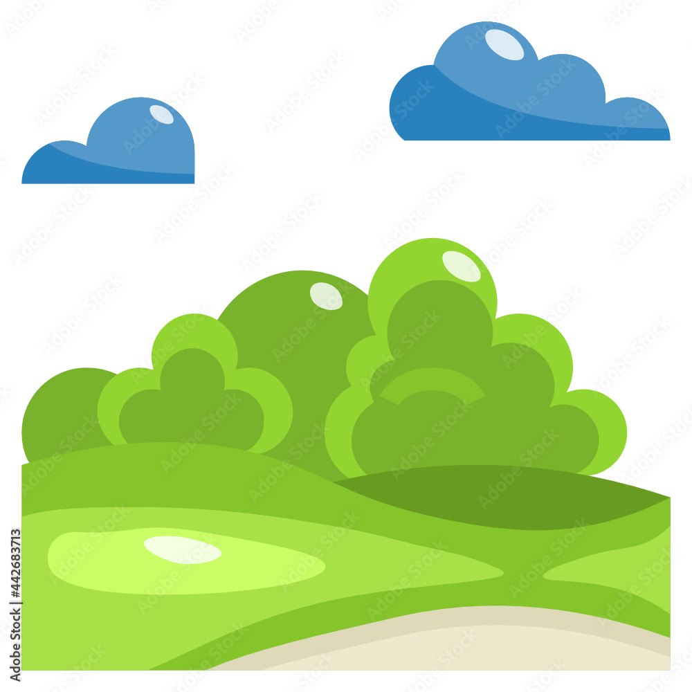 Fototapeta premium Golf Elements_Forest flat icon,linear,outline,graphic,illustration