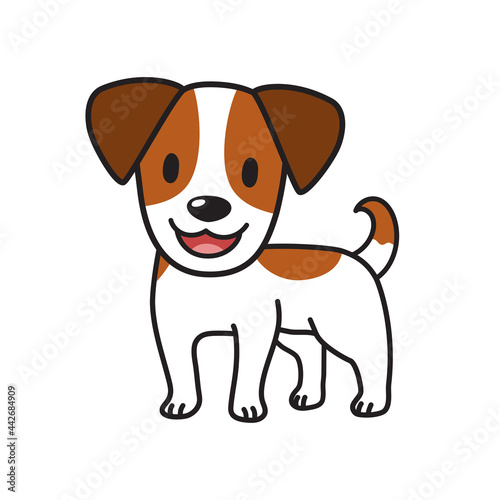Cartoon character cute jack russell terrier dog for design.