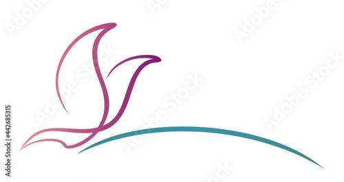 The stylized butterfly symbol one line.