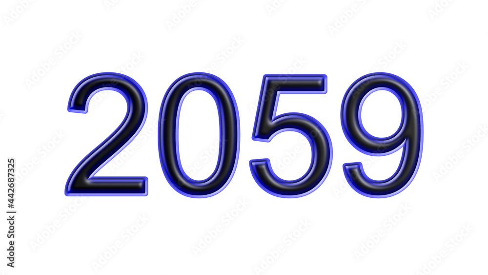 blue 2059 number 3d effect white background blue 2059 number 3d effect white background