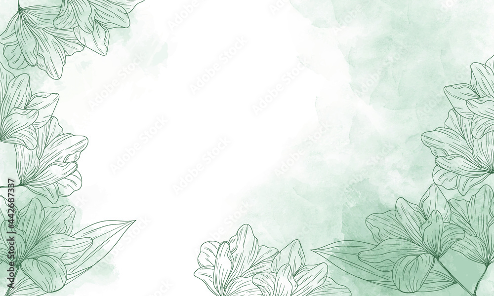 custom made wallpaper toronto digitalwatercolor painted background with hand drawn flowers