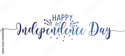 Happy Independence Day 4th of July - Happy July 4th lettering design illustration. Good for advertising, poster, announcement, invitation, party, greeting card, banner, gifts, printing press.