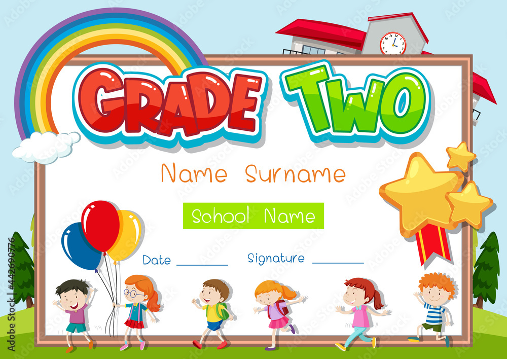 Grade two diploma or certificate template