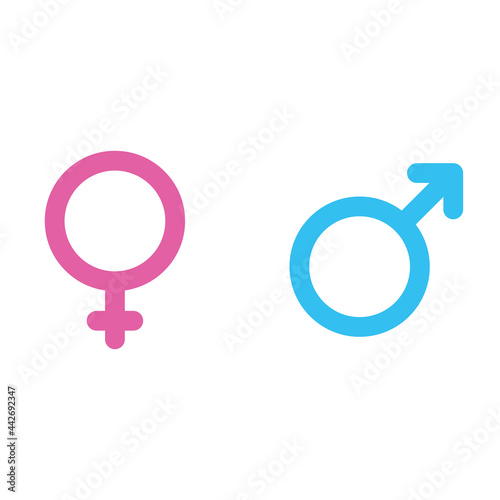 Gender symbol pink and blue icon