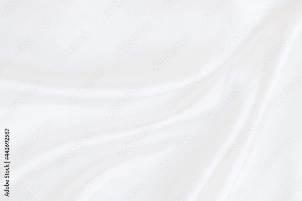Abstract soft waves of white fabric background