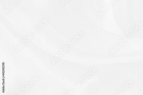 Abstract soft waves of white fabric background © Phatthaya