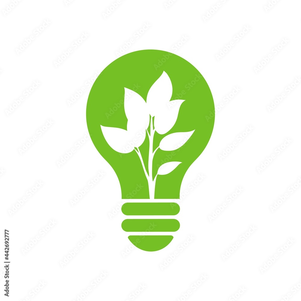 Eco Green Light bulb icon isolated on white background Eco Green Light bulb icon isolated on white background