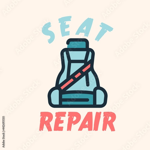 seat repair logo icon illustration.