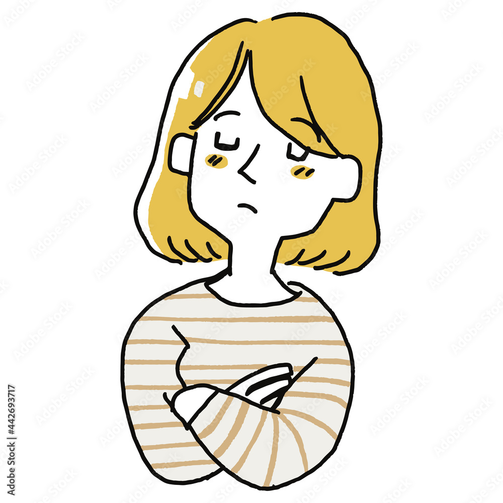 考え事をしている女性 考え事をしている女性