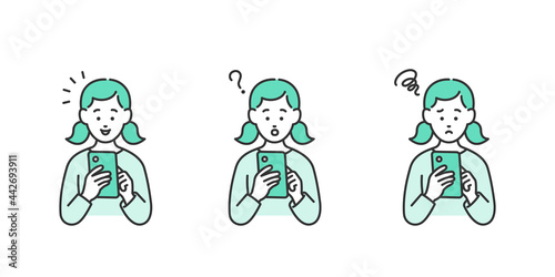 スマートフォンを操作する子ども