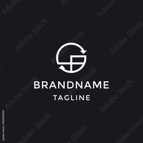 Modern and Minimal letter S,P logo simple Arrow logo vector template