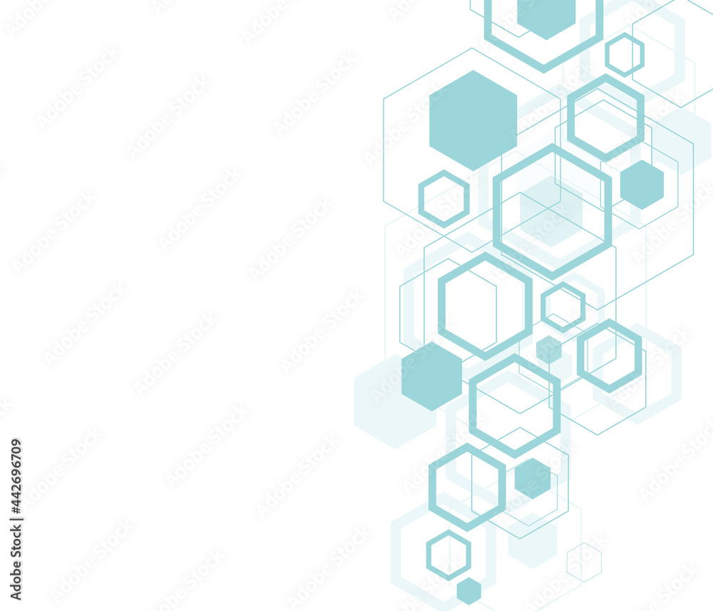 Scientific molecule background for medicine, science, technology, cybernetic, chemistry. Wallpaper or banner with a hex DNA molecules. geometric dynamic illustration. Scientific molecule background for medicine, science, technology, cybernetic, chemistry. Wallpaper or banner with a hex DNA molecules. geometric dynamic illustration.