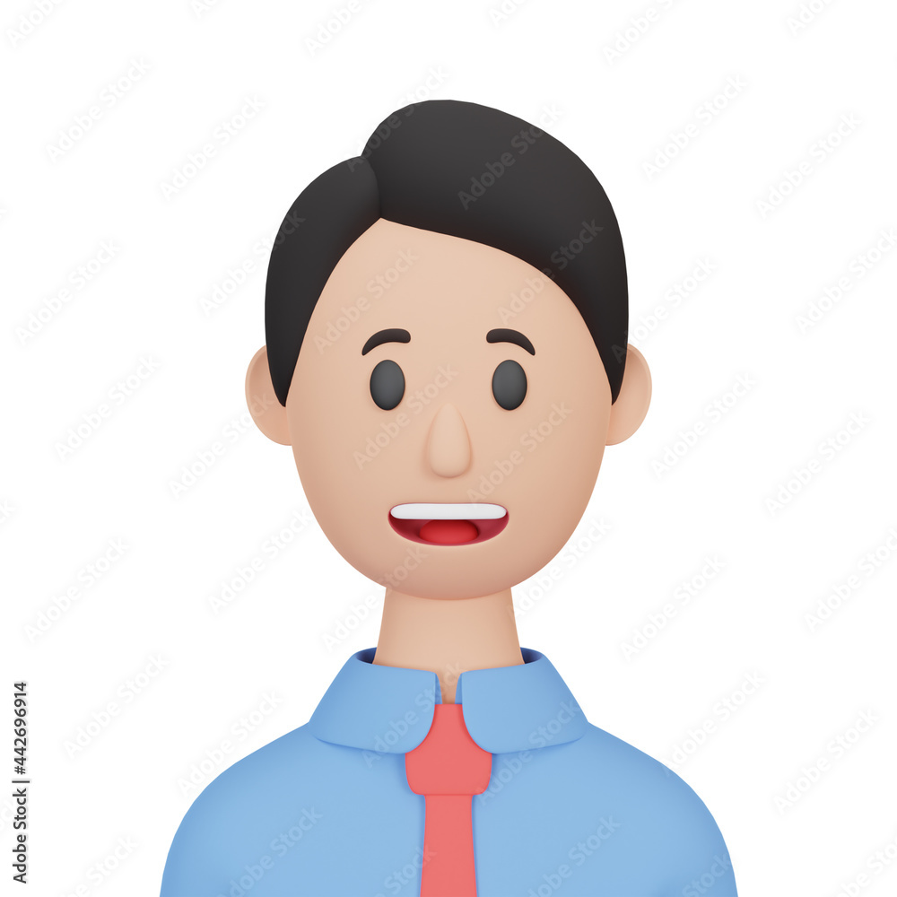3D rendering businessman cartoon avatar.