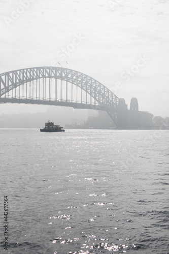 Sydney Harbor Bridge in the fog