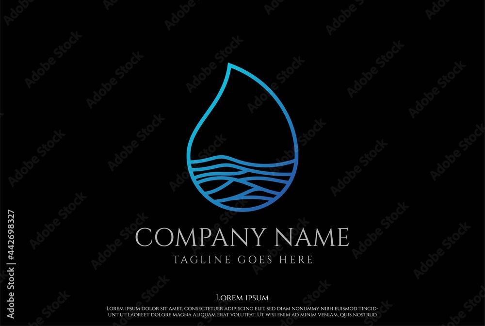 Fresh Pure Water Liquid Drop Ocean Sea Wave Logo Design Vector Fresh Pure Water Liquid Drop Ocean Sea Wave Logo Design Vector