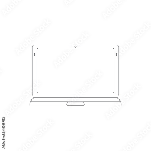 Компьютер контур. Нетбук контур. Ноутбук контур. Computer outline black. 