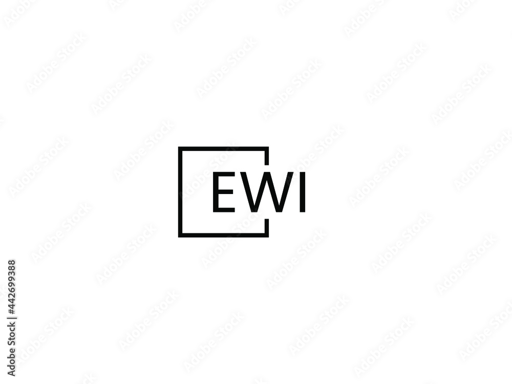 Fototapeta premium EWI Letter Initial Logo Design Vector Illustration