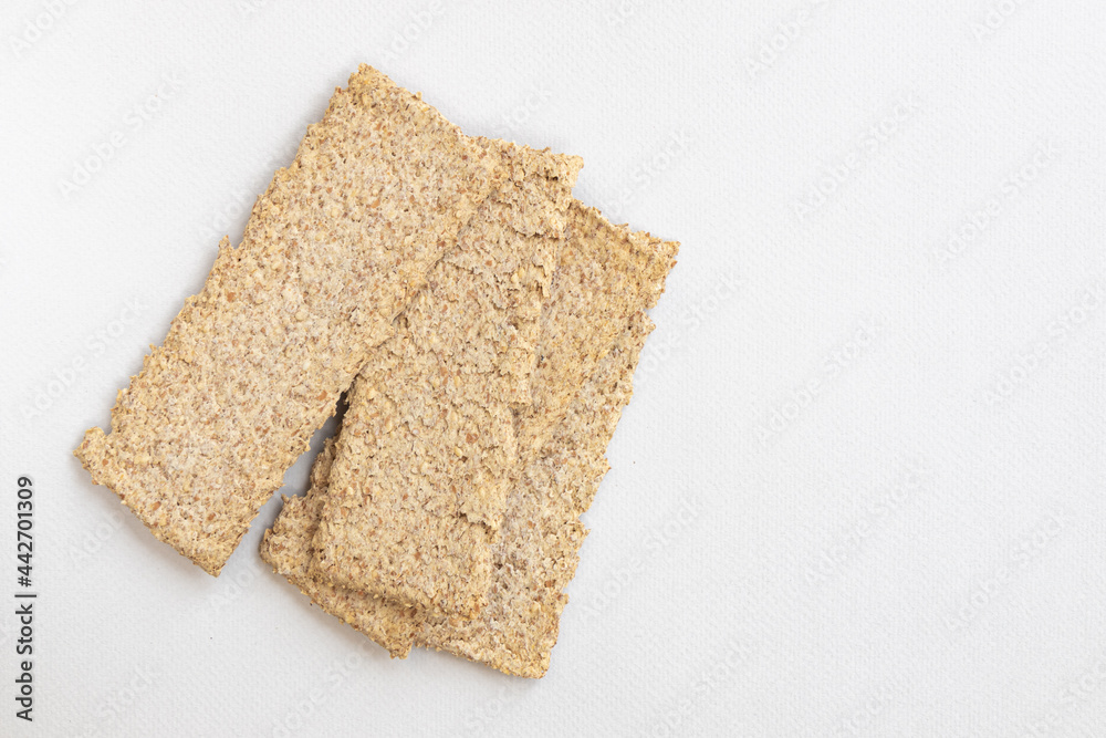 grain crispbreads isolated on white background, top view grain crispbreads isolated on white background, top view