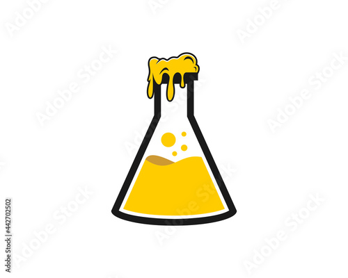 Laboratory test tube with beer liquid inside
