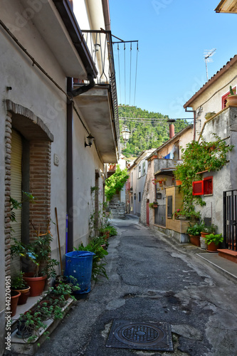A small street between the old houses of Sant'Angelo d'Alife, a mountain village in the province of Caserta, Italy. © Giambattista