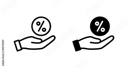 discount in hand icon vector for web, computer and mobile app