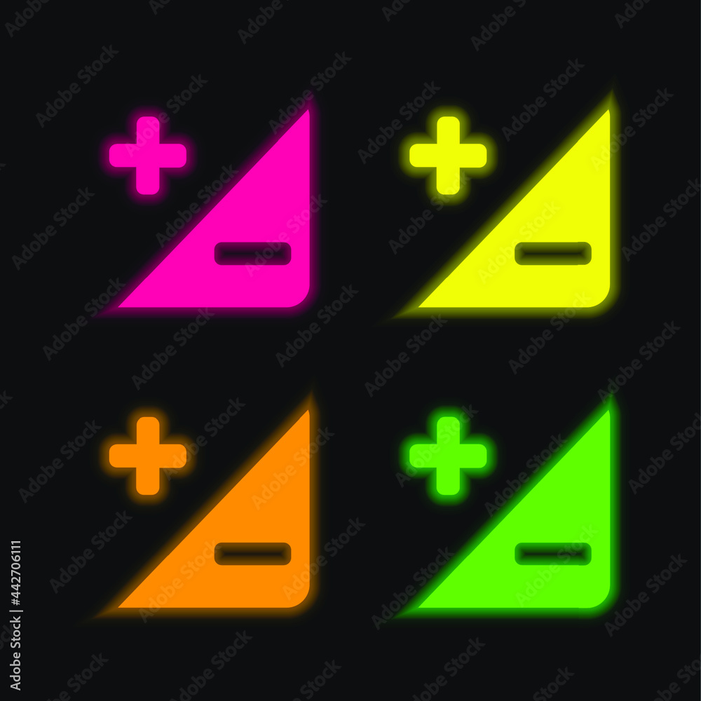 Obraz premium Adjustment Button four color glowing neon vector icon