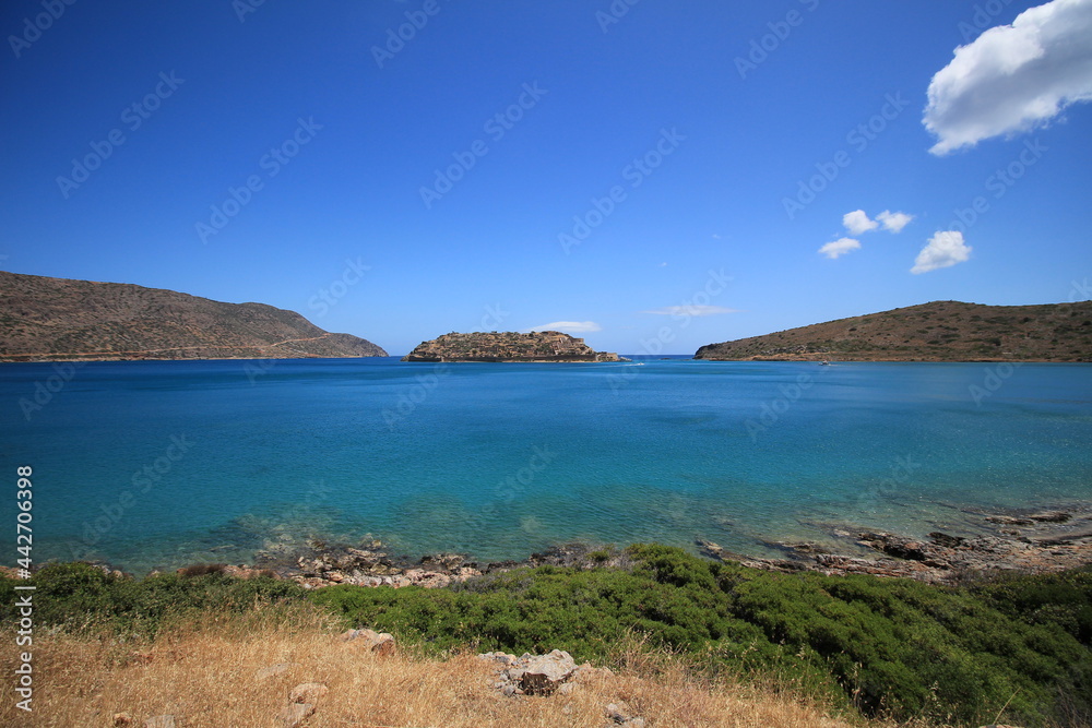 Abandoned old fortress and former leper colony, island Spinalonga, Crete, Greece. Abandoned old fortress and former leper colony, island Spinalonga, Crete, Greece.