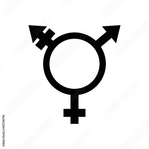 Gender symbol isolated on white. Transgender sex icon. 