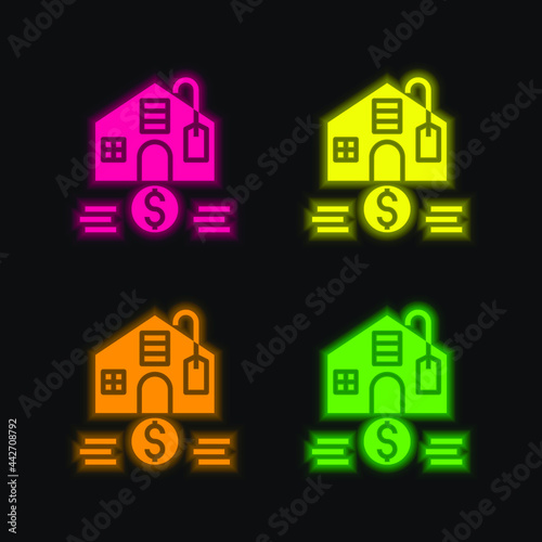 Affordable four color glowing neon vector icon