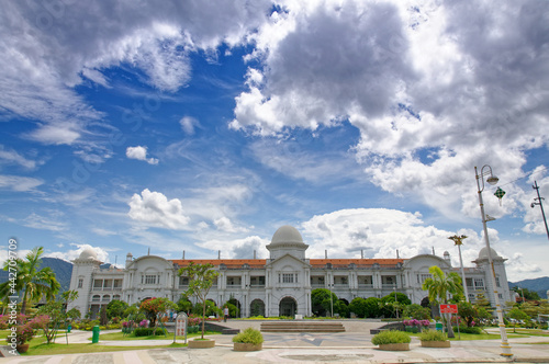 Photography Railway Station in Ipoh city, Malaysia on a sunny day with clear blue sky