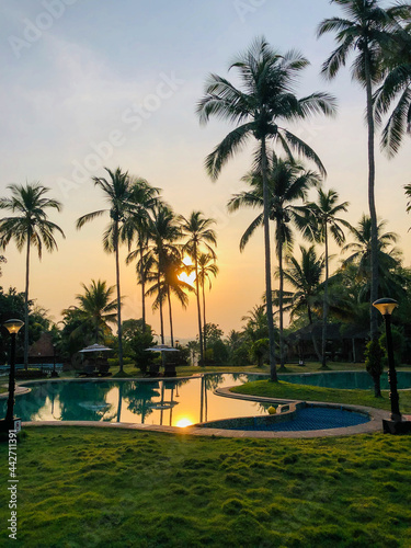 Kerala sunset pool view © Dilip