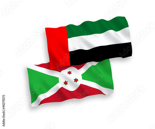 Flags of Burundi and United Arab Emirates on a white background