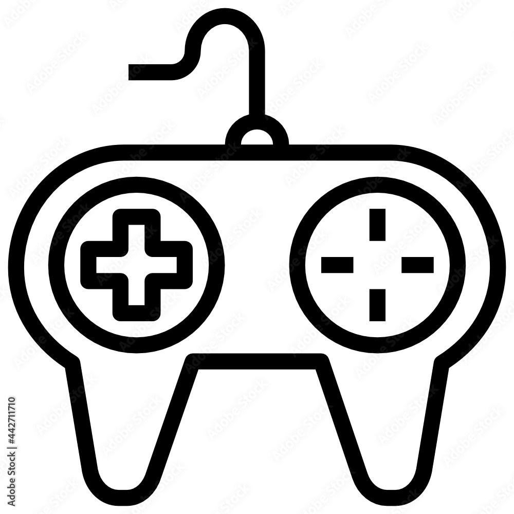 Obraz premium Technology And Devices_game controller line icon,linear,outline,graphic,illustration