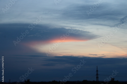 Orange evening clouds