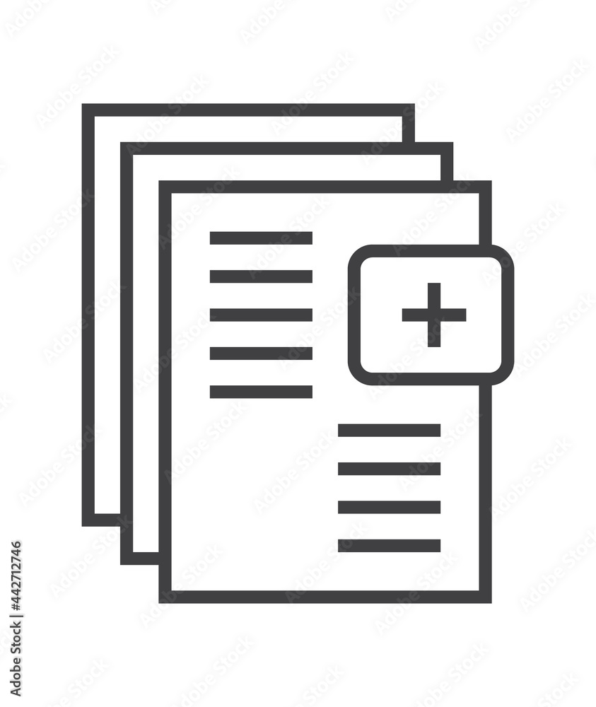 Booklet page icon vector in thin line style. Outline symbol for reference, paper, documents. Booklet page icon vector in thin line style. Outline symbol for reference, paper, documents.