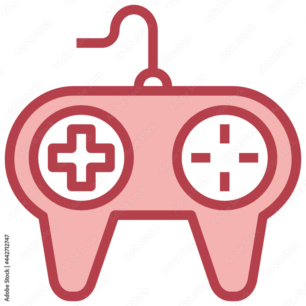 Obraz premium Technology And Devices_game controller red line icon,linear,outline,graphic,illustration