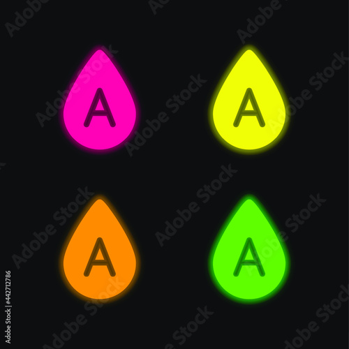Blood four color glowing neon vector icon Free Download Blood four color glowing neon vector icon - GFXLoad