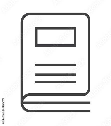 Booklet page icon vector in thin line style. Outline symbol for reference, paper, documents. © passionart
