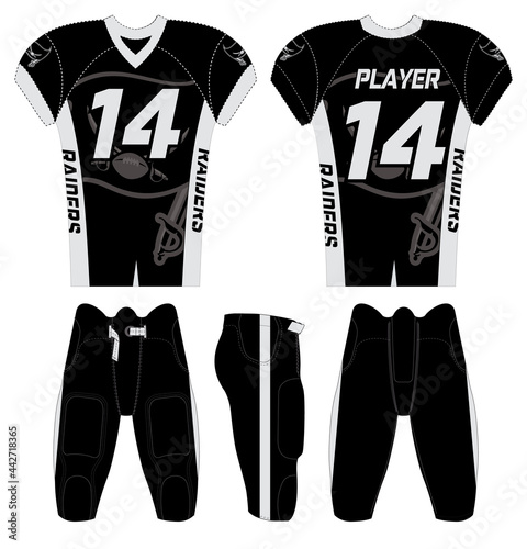 American Football jersey design with an elegant edgy and wild look. Football gear template mockup perfect fit for all sports. The designs that go on casual wear, shirts, fashions apparels, and all kin