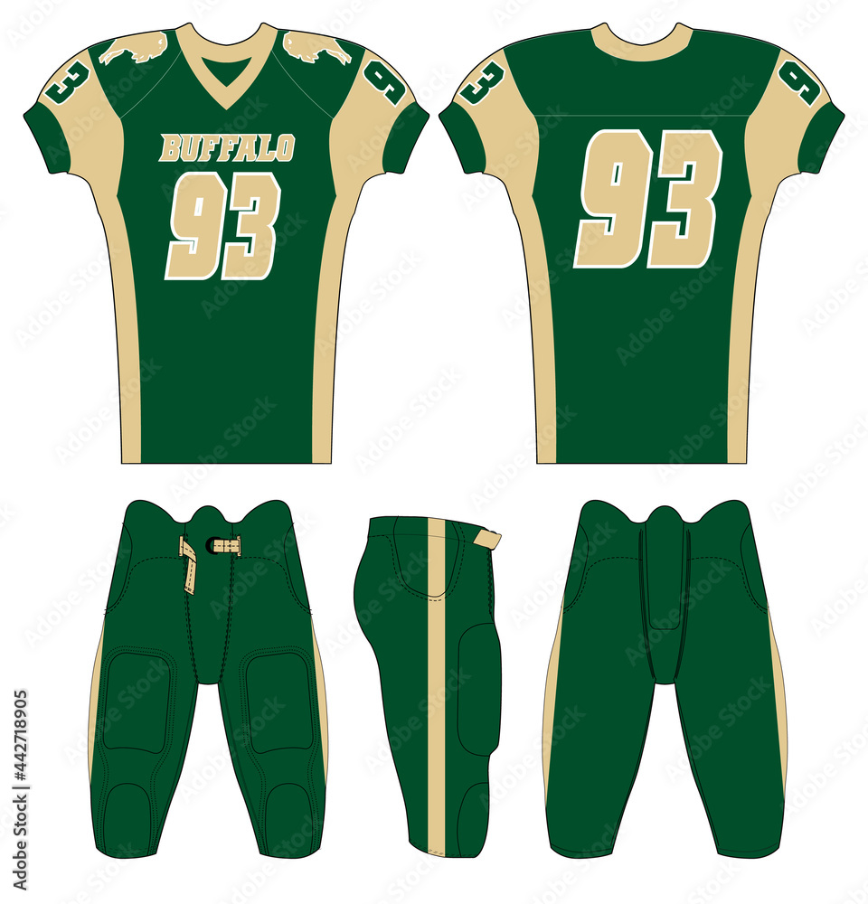 American Football jersey design with an elegant edgy and wild look. Football gear template