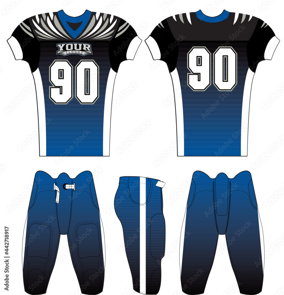 American Football jersey design with an elegant edgy and wild look