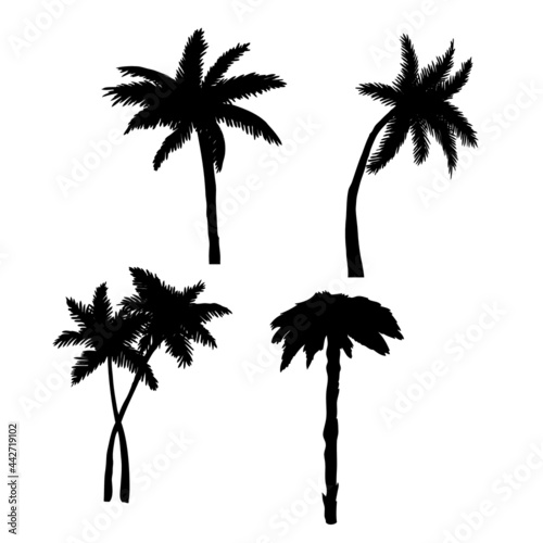 palm trees, vector, t-shirt design, hand drawing, unique, vintage, grunge, apparel,  trendy, print