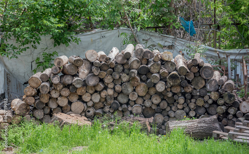 Big stack of firewood wogs