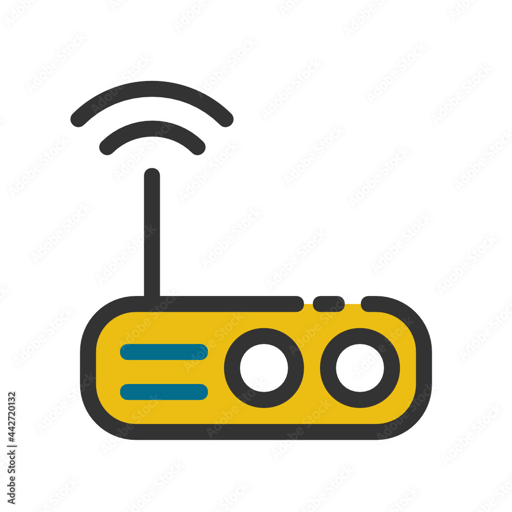 Router , Internet of Things filled outline icon.