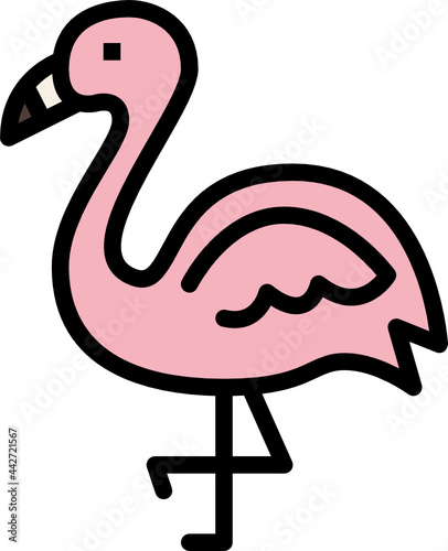 flamingo color outline icon