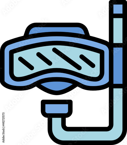snorkel color outline icon