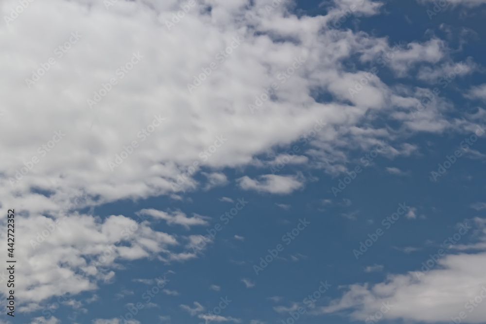 Blue summer sky covered with white clouds